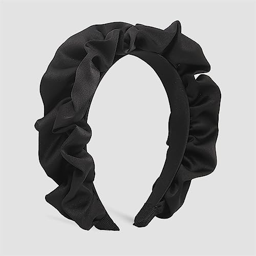 Frauen Mode Lünette Stirnband Plissee Rüschen Haarband Turban Einfarbig Falten Hairhoop Mädchen Haar Zubehör(E) von TQVLNMCR