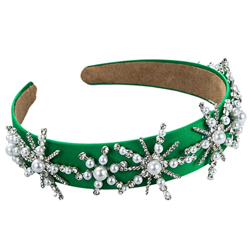 Funkelnd gepolsterte Haarbänder mit Strasssteinen, Kristall-Stirnbänder for Mädchen, Satin-Haarreifen FG171-Rosy(FG171-GN) von TQVLNMCR