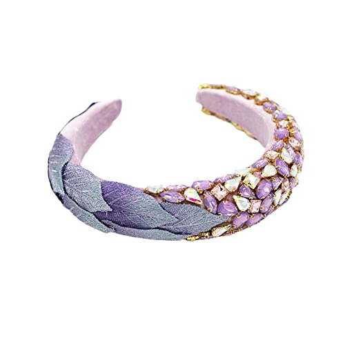 Funkelnde handgefertigte Barock-Kristall-gepolsterte Stirnbänder for Damen, Hochzeit, Strass-Haarbänder(18) von TQVLNMCR