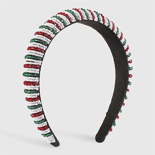 Handgemachte Perlen Schwamm gepolsterte Stirnbänder for Frauen Harz Perlen Kopf Hoop Kopfbedeckung Haarband Schmuck(Red-GN) von TQVLNMCR