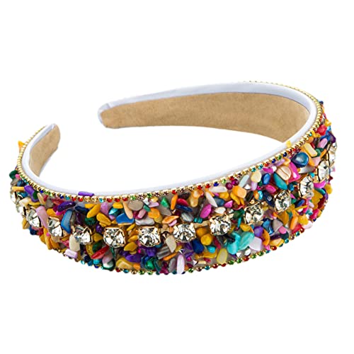 Lünette Haarbänder Frauen Breiter Geflochtener Haarreifen Mädchen Kristall Stirnbänder Kopfbedeckung Haarschmuck(G) von TQVLNMCR