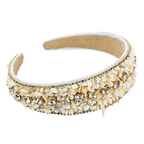 Lünette Haarbänder Frauen Breiter Geflochtener Haarreifen Mädchen Kristall Stirnbänder Kopfbedeckung Haarschmuck(L) von TQVLNMCR