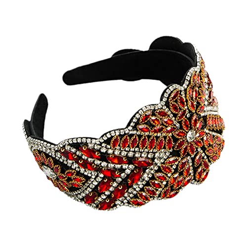 Mädchen Strass Haarbänder Hoop Lünette Haarschmuck Frauen Breite Kristall Stirnbänder Kopfschmuck(G) von TQVLNMCR