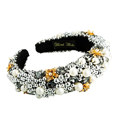 Mädchen glänzendes Haarband Haarreifen Frauen Stirnbänder Ornamente breite Lünette Kopfreifen(FG325New) von TQVLNMCR