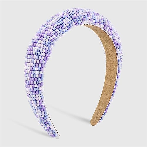 Regenbogenperlen gepolsterte Stirnbänder Haarschmuck for Frauen Haarband Schmuck Perlen Kopf Hoop(C) von TQVLNMCR