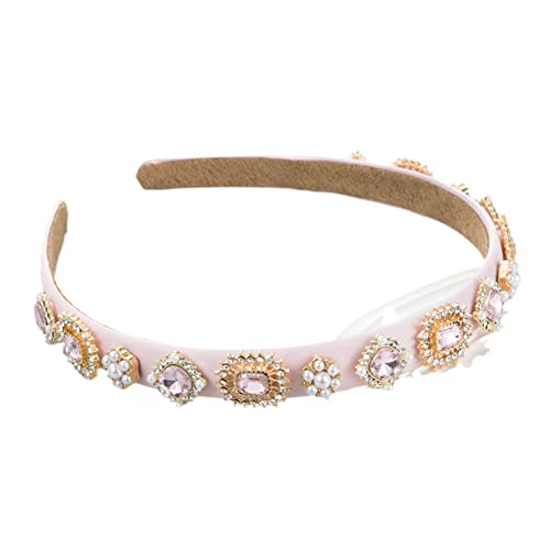 Solide dünne Stirnbänder Frauen Strass Haarbänder Haarband Mädchen Party Hochzeit Kopfbedeckung(B) von TQVLNMCR