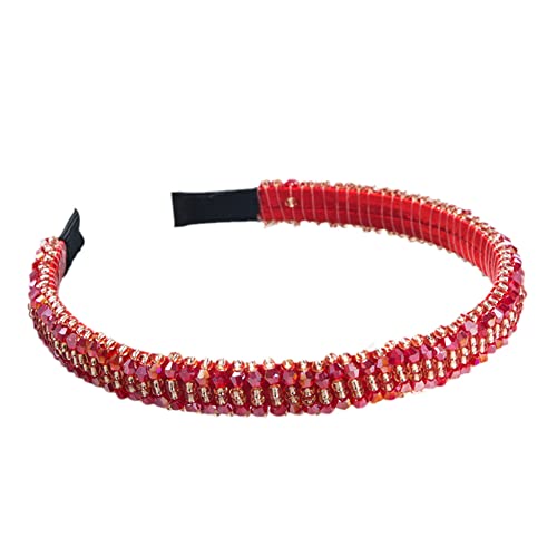 Stirnband Frauen Haar Haarband Dame Glänzenden Strass Solide Haar Hoop Süße Haar Zubehör(G) von TQVLNMCR