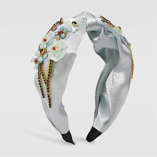 Strass Stoff Stirnband Blume Haarband Frauen handgemachte Perlen Pailletten Kopf Band europäischen Mode Haarschmuck(16) von TQVLNMCR