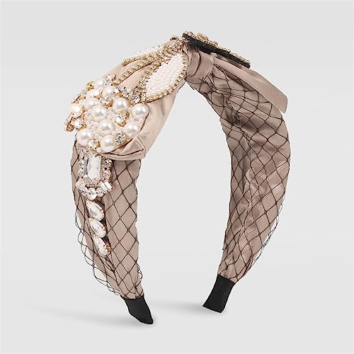 Strass Stoff Stirnband Blume Haarband Frauen handgemachte Perlen Pailletten Kopf Band europäischen Mode Haarschmuck(28) von TQVLNMCR