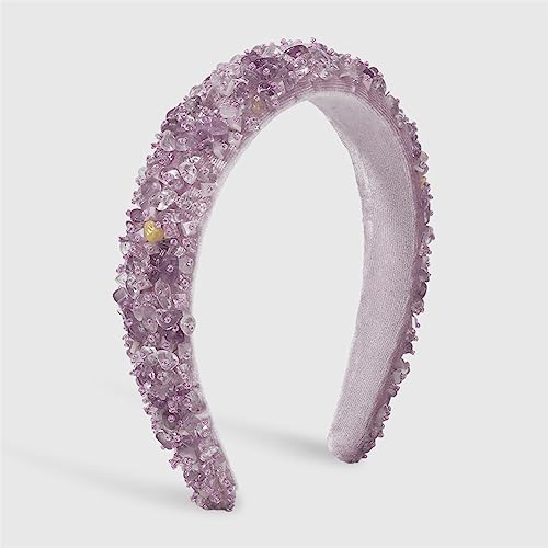 Volle Kristall Kopf Bands Kleine Perlen Gepolsterte Haarbänder for Frauen Mode Kopfschmuck Mädchen Kopf Hoops(B) von TQVLNMCR