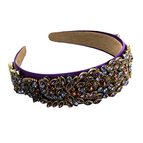 Voller Diamant-Stirnband mit breiter Krempe, barocker Haarschmuck, glänzendes Haarband for Damen und Mädchen, for Partys(B) von TQVLNMCR