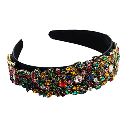 Voller Diamant-Stirnband mit breiter Krempe, barocker Haarschmuck, glänzendes Haarband for Damen und Mädchen, for Partys(MULTI) von TQVLNMCR