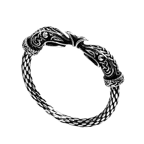 Keltischer Rabenring Der Wikinger -Herrenring Mit Doppelten Krähenköpfen Aus Edelstahl -Nordische Mythologie Vintage Huginn Und Muninn Heidnisches Tieramulett Ring Statement Schmuck ( Style : Silver_1 von TQWSVUM