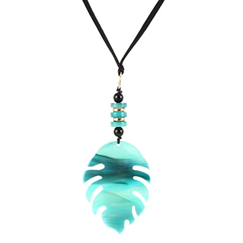TQWSVUM Acryl Blätter Anhänger Halsketten - Frauen Resin Chunky Bohemian Statement Chokers - Handgefertigte Leichte Mode Kunststoff Pullover Schlüsselbein Kette Schmuck TQWSVUM Acryl Blätter Anhänger Halsketten - Frauen Resin Chunky Bohemian Statement Chokers - Handgefertigte Leichte Mode Kunststoff Pullover Schlüsselbein Kette Schmuck von TQWSVUM