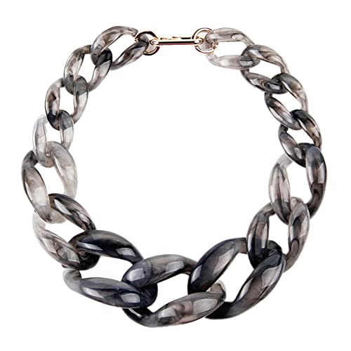 TQWSVUM Acryl Chunky Choker Halskette Für Frauen, Vintage Chunky Harz Gliederkette Anhänger Halsketten, Leichte Dicke Punk Fashion Übertreibung Statement Schmuck TQWSVUM Acryl Chunky Choker Halskette Für Frauen, Vintage Chunky Harz Gliederkette Anhänger Halsketten, Leichte Dicke Punk Fashion Übertreibung Statement Schmuck von TQWSVUM