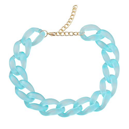 TQWSVUM Acryl Kubanische Gliederkette Halskette Für Frauen, Bunte Harzkette Dicker Chunky Choker, Metal Punk Übertriebene Mode Boho Geometric Statement Schmuck TQWSVUM Acryl Kubanische Gliederkette Halskette Für Frauen, Bunte Harzkette Dicker Chunky Choker, Metal Punk Übertriebene Mode Boho Geometric Statement Schmuck von TQWSVUM
