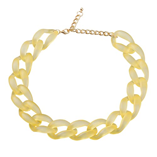 TQWSVUM Acryl Kubanische Gliederkette Halskette Für Frauen, Bunte Harzkette Dicker Chunky Choker, Metal Punk Übertriebene Mode Boho Geometric Statement Schmuck TQWSVUM Acryl Kubanische Gliederkette Halskette Für Frauen, Bunte Harzkette Dicker Chunky Choker, Metal Punk Übertriebene Mode Boho Geometric Statement Schmuck von TQWSVUM