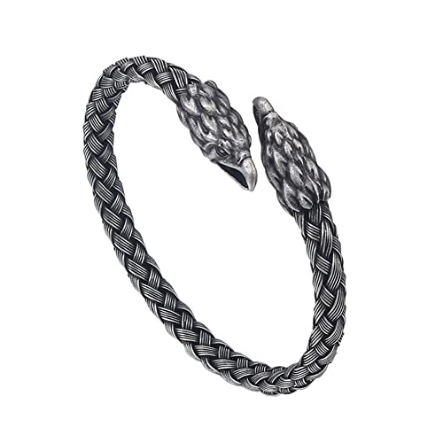 TQWSVUM Adlerkopf Armreif -Herren Edelstahl Wikinger Adler Kopf Manschette Armband – Mode Vintage Tier Amulett Verstellbares Armband Nordischer Schmuck TQWSVUM Adlerkopf Armreif -Herren Edelstahl Wikinger Adler Kopf Manschette Armband – Mode Vintage Tier Amulett Verstellbares Armband Nordischer Schmuck von TQWSVUM