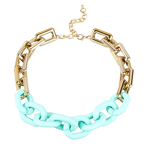 TQWSVUM Chunky Choker Mit Großer Acrylharz Kette Für Damen, Fashion Statement Harz Kubanische Dicke Halskette, Metall Punk Fashion Bohemian Gothic Hip Hop Schmuck TQWSVUM Chunky Choker Mit Großer Acrylharz Kette Für Damen, Fashion Statement Harz Kubanische Dicke Halskette, Metall Punk Fashion Bohemian Gothic Hip Hop Schmuck von TQWSVUM