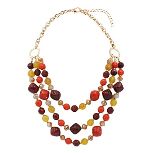 TQWSVUM Chunky Chokers Aus Mehrschichtigem Harz Für Frauen, Acrylperlen Anhänger Bohemian Halskette Ohrring Set,Vintage Verstellbare Pullover Schlüsselbein Kette Statement Schmuck TQWSVUM Chunky Chokers Aus Mehrschichtigem Harz Für Frauen, Acrylperlen Anhänger Bohemian Halskette Ohrring Set,Vintage Verstellbare Pullover Schlüsselbein Kette Statement Schmuck von TQWSVUM