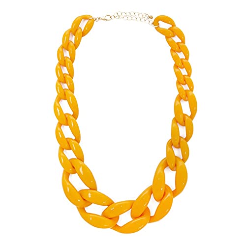 TQWSVUM Chunky Resin Chain Acrylic Choker Halskette Für Frauen, Handgemachte Geflochtene Plastik Dick Kubanische Kette Kragen, Vintage Hip Hop Pullover Kette Statement Schmuck von TQWSVUM