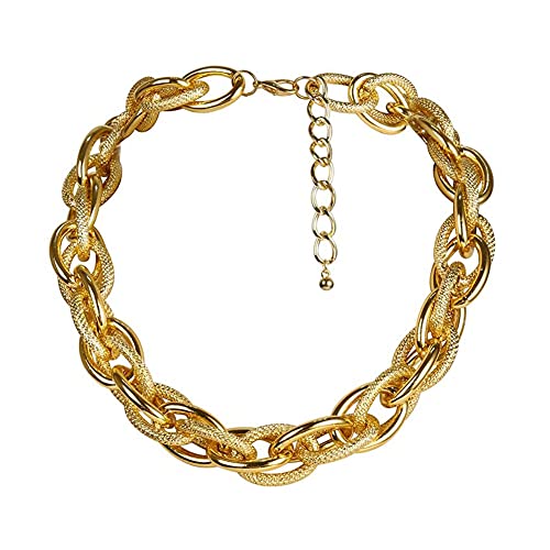 TQWSVUM Cuban Chain Chunky Choker Halskette Für Frauen, Punk Hip Hop Metal Große Glieder Dickes Kettenhalsband, Handgemachter Vintage Geometrischer Übertriebener Statement Schmuck TQWSVUM Cuban Chain Chunky Choker Halskette Für Frauen, Punk Hip Hop Metal Große Glieder Dickes Kettenhalsband, Handgemachter Vintage Geometrischer Übertriebener Statement Schmuck von TQWSVUM