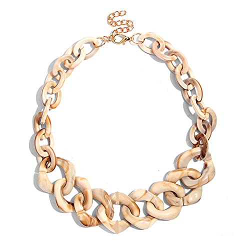 TQWSVUM Frauen Acrylharz Kettenglied Chunky Choker Halskette, Vintage Kunststoff Handgemachte Geflochtene Geometrische Anhänger Kragen, Übertreibung Kostüm Statement Schmuck TQWSVUM Frauen Acrylharz Kettenglied Chunky Choker Halskette, Vintage Kunststoff Handgemachte Geflochtene Geometrische Anhänger Kragen, Übertreibung Kostüm Statement Schmuck von TQWSVUM