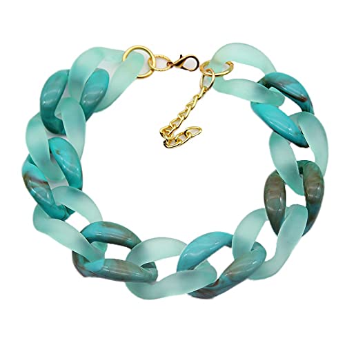 TQWSVUM Frauen Acrylharz Link Choker Statement Halskette, Matte Chunky Große Kette Anhänger Kragen Modeschmuck, Handgemachte Geflochtene Kunststoff Übertreibung Pullover Kette TQWSVUM Frauen Acrylharz Link Choker Statement Halskette, Matte Chunky Große Kette Anhänger Kragen Modeschmuck, Handgemachte Geflochtene Kunststoff Übertreibung Pullover Kette von TQWSVUM