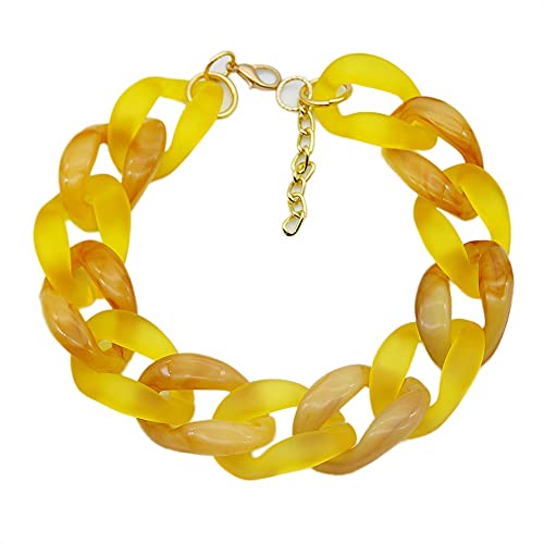 TQWSVUM Frauen Acrylharz Link Choker Statement Halskette, Matte Chunky Große Kette Anhänger Kragen Modeschmuck, Handgemachte Geflochtene Kunststoff Übertreibung Pullover Kette TQWSVUM Frauen Acrylharz Link Choker Statement Halskette, Matte Chunky Große Kette Anhänger Kragen Modeschmuck, Handgemachte Geflochtene Kunststoff Übertreibung Pullover Kette von TQWSVUM