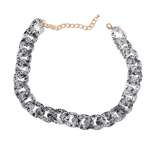TQWSVUM Frauen Bunte Acryl Kubanische Gliederkette Choker, Metal Punk Kunststoff Dicke Harz Kette Chunky Halskette, Mode Sommer Strand Böhmische Schlüsselbein Kette von TQWSVUM