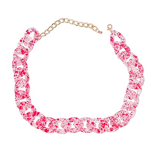 TQWSVUM Frauen Bunte Acryl Kubanische Gliederkette Choker, Metal Punk Kunststoff Dicke Harz Kette Chunky Halskette, Mode Sommer Strand Böhmische Schlüsselbein Kette TQWSVUM Frauen Bunte Acryl Kubanische Gliederkette Choker, Metal Punk Kunststoff Dicke Harz Kette Chunky Halskette, Mode Sommer Strand Böhmische Schlüsselbein Kette von TQWSVUM