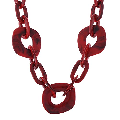 TQWSVUM Frauen Chunky Acrylharz Kettenglieder Halskette, Oval Geometrische Kunststoff Anhänger Kragen Choker, Statement Punk Boho Stil Party Schmuck Zubehör TQWSVUM Frauen Chunky Acrylharz Kettenglieder Halskette, Oval Geometrische Kunststoff Anhänger Kragen Choker, Statement Punk Boho Stil Party Schmuck Zubehör von TQWSVUM