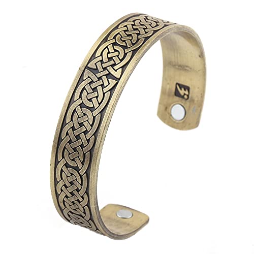 TQWSVUM Frauen Männer Viking Irish Knot Verstellbarer Armreif Mit Offener Manschette, Nordische Mythologie Celtic Knot Vintage Amulett Armband, Handgefertigtes Poliertes Punk Armband Schmuckgeschenk von TQWSVUM