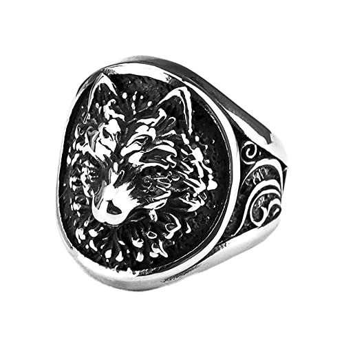 TQWSVUM Herren Wikinger Wolf Fenrir Ring -Nordischer Edelstahl Vintage Odin Wolfskopf Ring – Handgemachter Charm Mode Hip Hop Biker Party Pagan Piraten Schmuck TQWSVUM Herren Wikinger Wolf Fenrir Ring -Nordischer Edelstahl Vintage Odin Wolfskopf Ring – Handgemachter Charm Mode Hip Hop Biker Party Pagan Piraten Schmuck von TQWSVUM