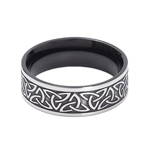 TQWSVUM Männer Frauen Edelstahl Keltischer Knoten Triquetra Band Ring, Nordic Viking Pagan Ehering Amulett, Rapper Hip Hop Rock Modeschmuck Weihnachtsgeschenk TQWSVUM Männer Frauen Edelstahl Keltischer Knoten Triquetra Band Ring, Nordic Viking Pagan Ehering Amulett, Rapper Hip Hop Rock Modeschmuck Weihnachtsgeschenk von TQWSVUM