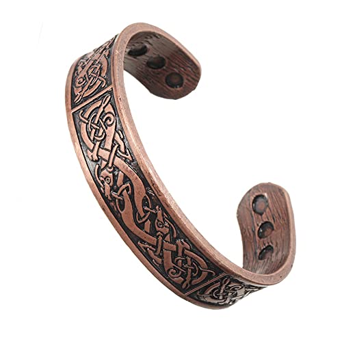 TQWSVUM Männer Frauen Wikinger Drachen Armreif, Handgefertigtes Metall Nordic Ouroboros Verstellbares Offenes Armband, Vintage Tier Amulett Manschette Armreif Mode Hip Hop Schmuck von TQWSVUM