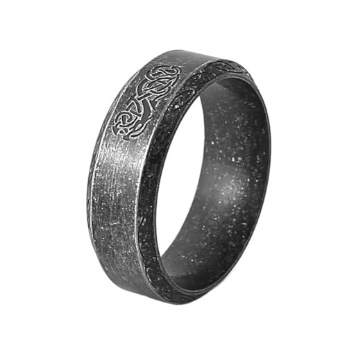 TQWSVUM Nordischer Drachen Ring – Herren Wikinger Keltischer Drache Amulett Ring – 8 Mm Edelstahl Cool Punk Tier Pirat Ehering Ring Heidnischer Schmuck von TQWSVUM