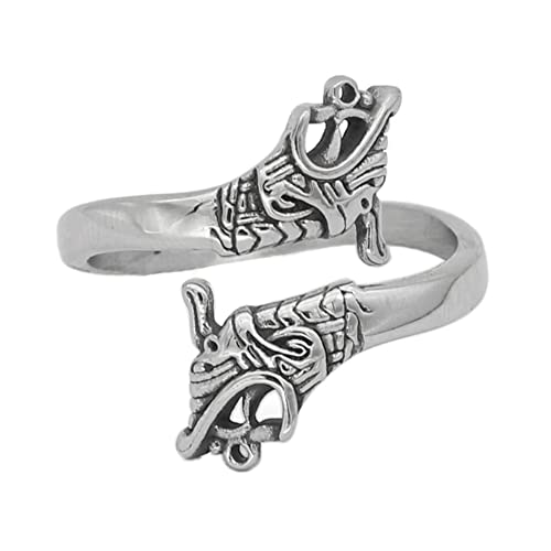 TQWSVUM Nordischer Mythologie Drachen Ring Für Männer – Wikinger Doppelter Drachenkopf Edelstahlring – Handgefertigter Keltischer Heidnischer Mode Vintage Gothic Tier Amulett Schmuck TQWSVUM Nordischer Mythologie Drachen Ring Für Männer – Wikinger Doppelter Drachenkopf Edelstahlring – Handgefertigter Keltischer Heidnischer Mode Vintage Gothic Tier Amulett Schmuck von TQWSVUM