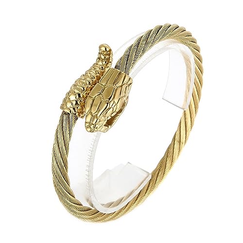 TQWSVUM Snake Heads Armreif Für Herren - Nordic Viking Edelstahl Verstellbare Schlangenköpfe Twisted Cuff Armband - Handgemachter Vintage Punk Tier Amulett Gothic Armreif Schmuck TQWSVUM Snake Heads Armreif Für Herren - Nordic Viking Edelstahl Verstellbare Schlangenköpfe Twisted Cuff Armband - Handgemachter Vintage Punk Tier Amulett Gothic Armreif Schmuck von TQWSVUM