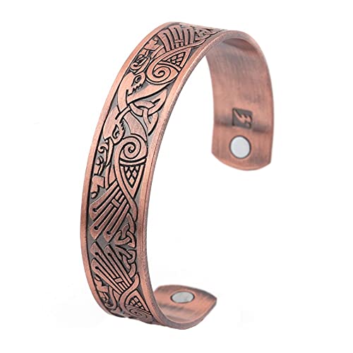 TQWSVUM Viking Odin Raven Verstellbares Armband Mit Offener Manschette, Nordische Mythologie Celtic Knot Crow Tieramulett, Mode Charm Gothic Pagan Jewelry for Women von TQWSVUM