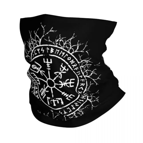 TQWSVUM Viking Vegvisir 3D Gedrucktes Bandana - Nordische Mythologie Grafik Halsmanschette Stretch Gesichtsabdeckung - Multi Kopfbedeckung Atmungsaktiv Angeln Wandern Laufen Radfahren Für Männer von TQWSVUM