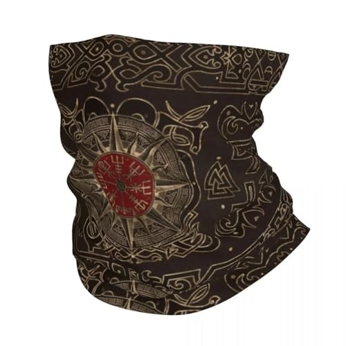 TQWSVUM Viking Vegvisir 3D Gedrucktes Bandana - Nordische Mythologie Grafik Halsmanschette Stretch Gesichtsabdeckung - Multi Kopfbedeckung Atmungsaktiv Angeln Wandern Laufen Radfahren Für Männer von TQWSVUM