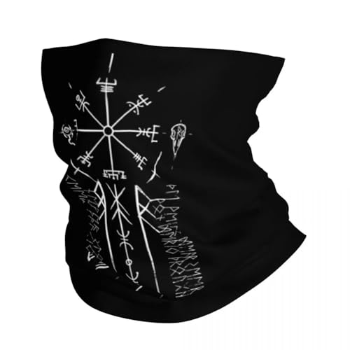 TQWSVUM Viking Vegvisir 3D Gedrucktes Bandana - Nordische Mythologie Grafik Halsmanschette Stretch Gesichtsabdeckung - Multi Kopfbedeckung Atmungsaktiv Angeln Wandern Laufen Radfahren Für Männer von TQWSVUM