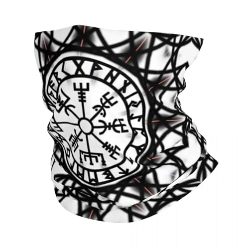TQWSVUM Viking Vegvisir 3D Gedrucktes Bandana - Nordische Mythologie Grafik Halsmanschette Stretch Gesichtsabdeckung - Multi Kopfbedeckung Atmungsaktiv Angeln Wandern Laufen Radfahren Für Männer von TQWSVUM