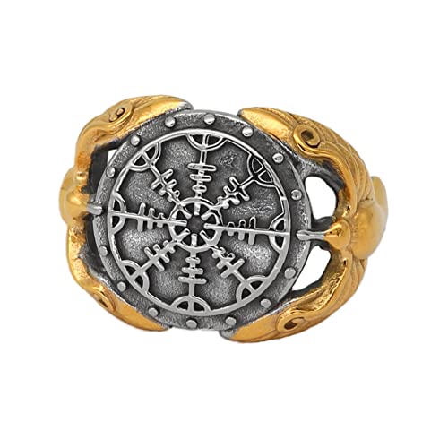 TQWSVUM Wikinger Rabe Helm Der Ehrfurcht Ring – Nordischer Edelstahl Odin Krähe Amulett Piratenring – Männer Vintage Zweifarbig Huginn Und Muninn Ring Charm Schmuck Geburtstagsgeschenk TQWSVUM Wikinger Rabe Helm Der Ehrfurcht Ring – Nordischer Edelstahl Odin Krähe Amulett Piratenring – Männer Vintage Zweifarbig Huginn Und Muninn Ring Charm Schmuck Geburtstagsgeschenk von TQWSVUM