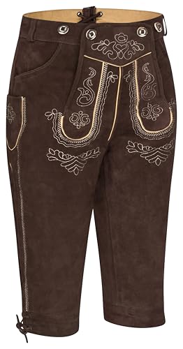 Herren Trachten Lederhose (Dunkelbraun 52) von TR Martha
