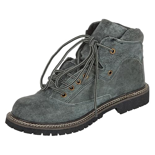 TR Martha Premium Trachten Herrenschuhe - moderner Trachtenschuh - Lederschuhe für Oktoberfest - Herren (Grau 47) von TR Martha