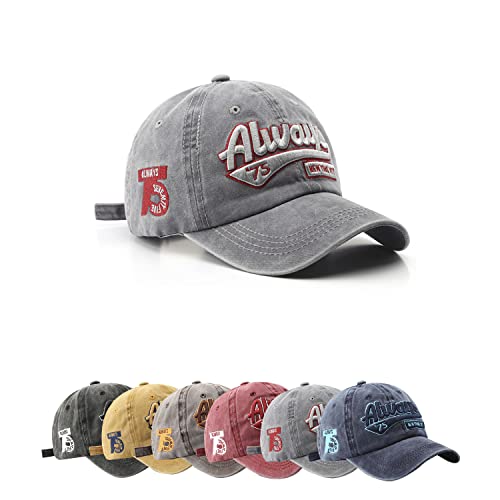 TRABIG Cap Herren Damen Gewaschener und atmungsaktiver Retro-Stil, Baseball Cap Unisex 100% Baumwolle, Verstellbare Outdoor Running Baseballkappe, Basecap Kopfumfang 56-60cm von TRABIG