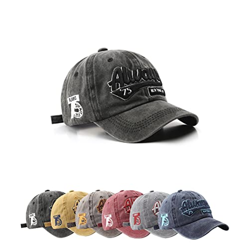 TRABIG Cap Herren Damen Gewaschener und atmungsaktiver Retro-Stil, Baseball Cap Unisex 100% Baumwolle, Verstellbare Outdoor Running Baseballkappe, Basecap Kopfumfang 56-60cm von TRABIG