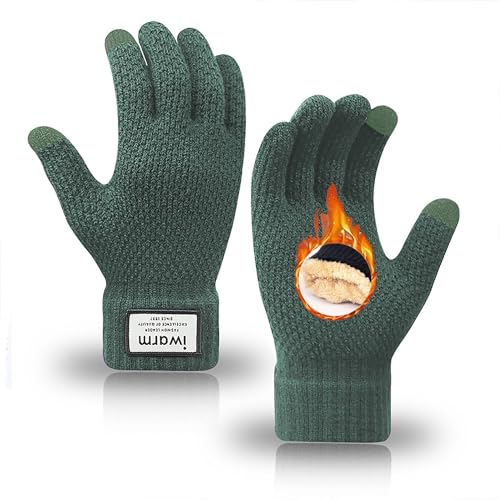 TRABIG Handschuhe Herren und Damen Winter Warm, Thermo Fleece Handschuhe Touchscreen, Strickhandschuhe für Männer Frauen Smartphone Extra Warme Gefüttert für Camping Wandern Laufen Fahren von TRABIG